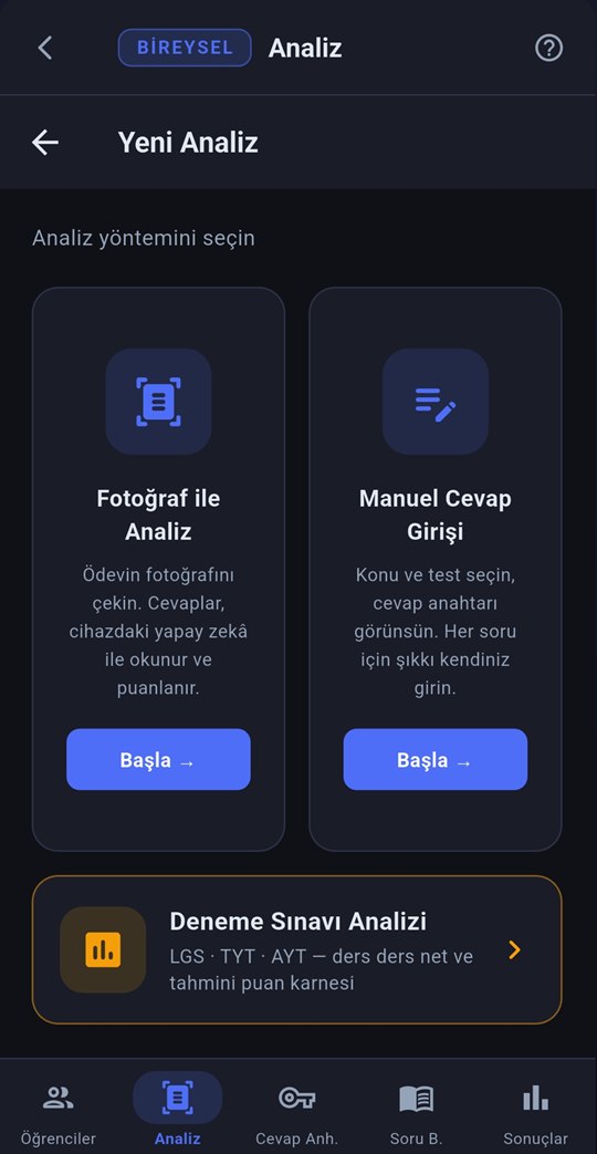 Ödev Analiz uygulamasında bir test sayfasının analiz sonucu